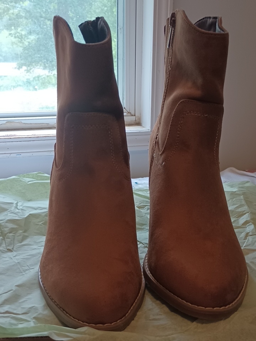 torrid Brown Suede Ankle Booties with Side Zip